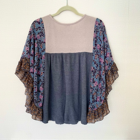 Umgee Feminine Eclectic Designed Top with Multiple Fabrics and Prints, S… - Picture 6 of 8